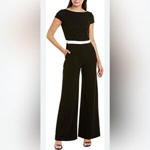 Donna Morgan Black on White Contrast Jumpsuit